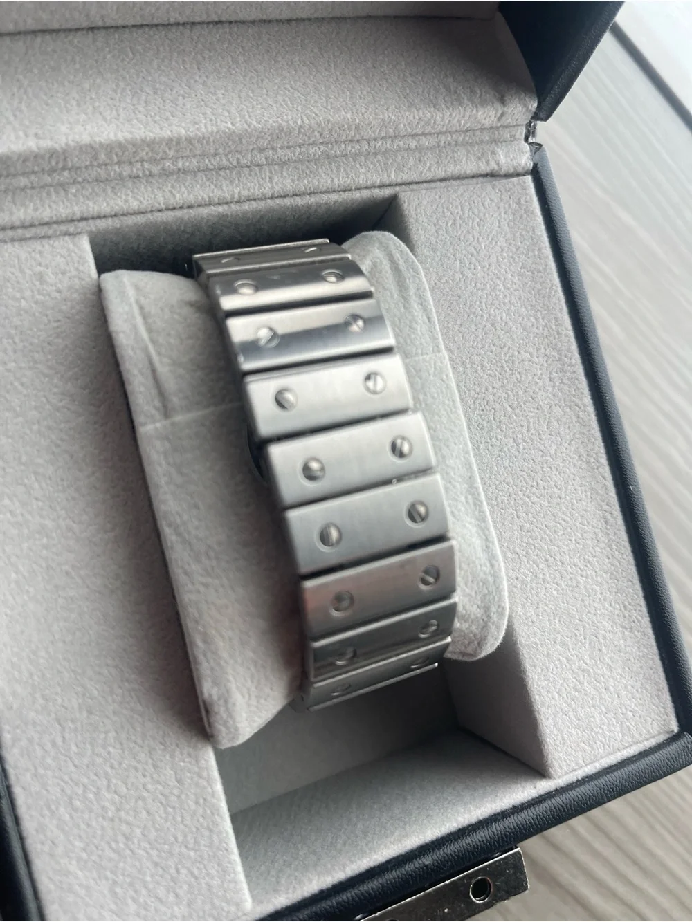 Cartier Men's Silver Stainless Steel Watch with White Dial